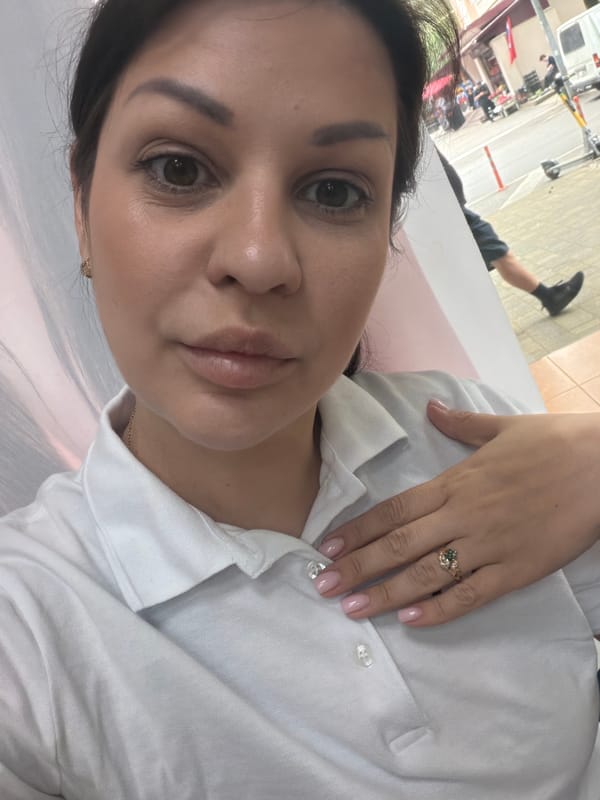 Woman documents morning walk through downtown Sochi, Russia