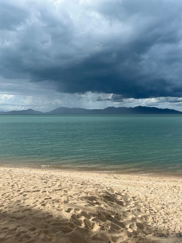 Lazy beach morning in Mae Nam with snacks, sketches, and local sights
