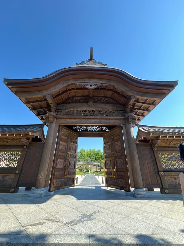 Krasnodar's Japanese garden on a sunny summer morning