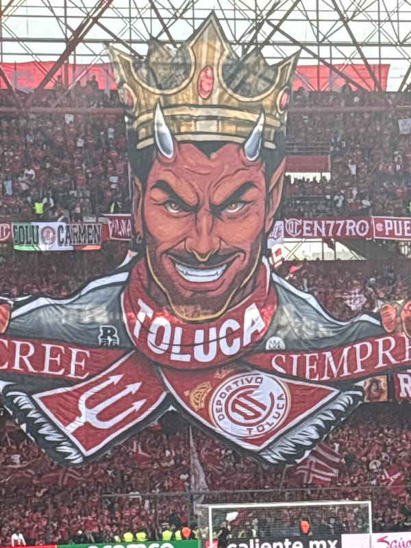 Soccer fans celebrate CONCACAF Champions Cup victory in Toluca stadium