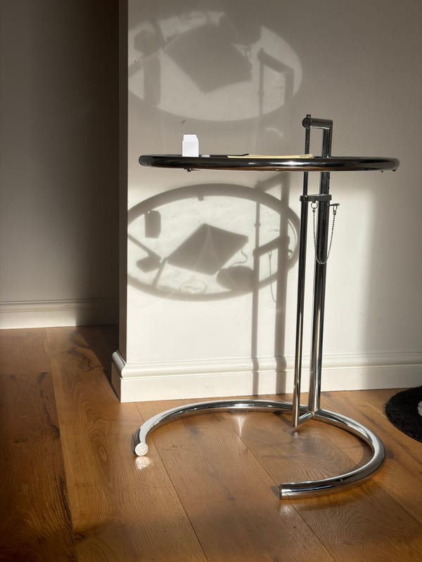 Chrome furniture displayed in London retail space