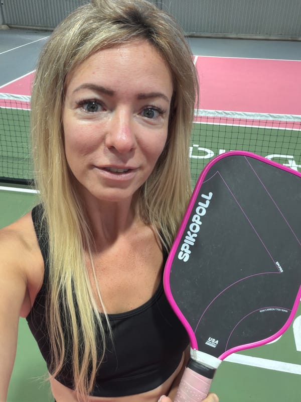 Woman plays pickleball, takes selfies in Da Lat, Vietnam
