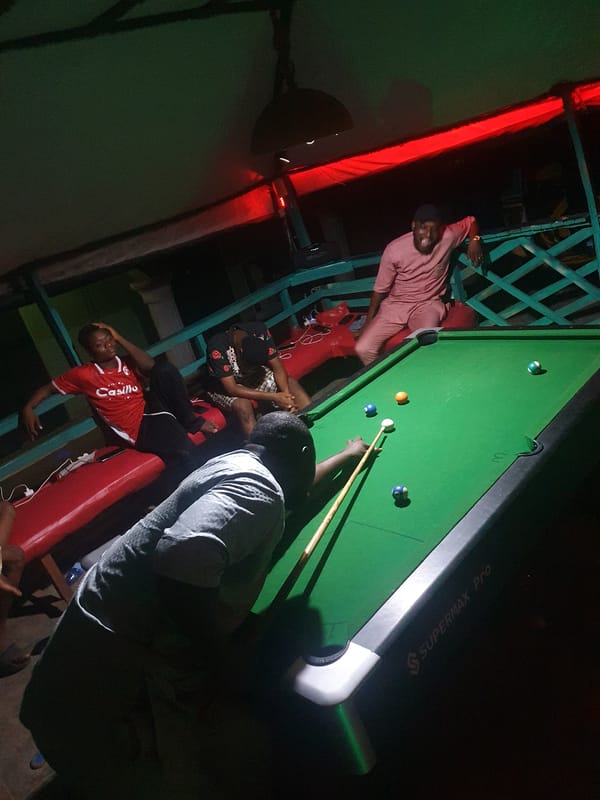 Evening pool game draws crowd in Lokoja, Nigeria