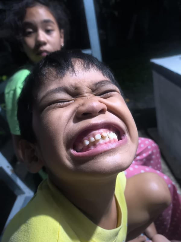 Daily life moments captured: children playing, nighttime repairs