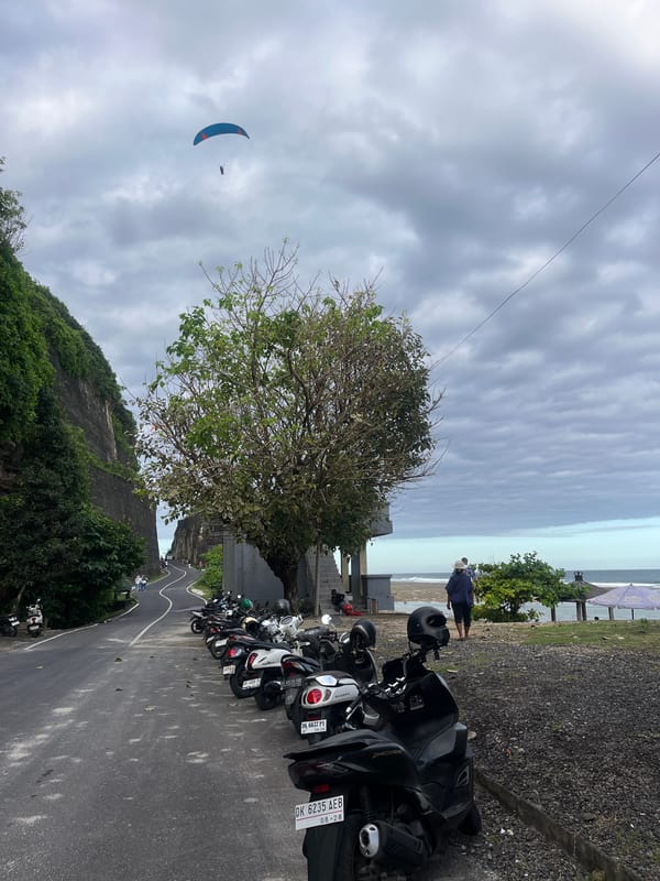 Morning beach scene captured in Kuta Selatan Indonesia