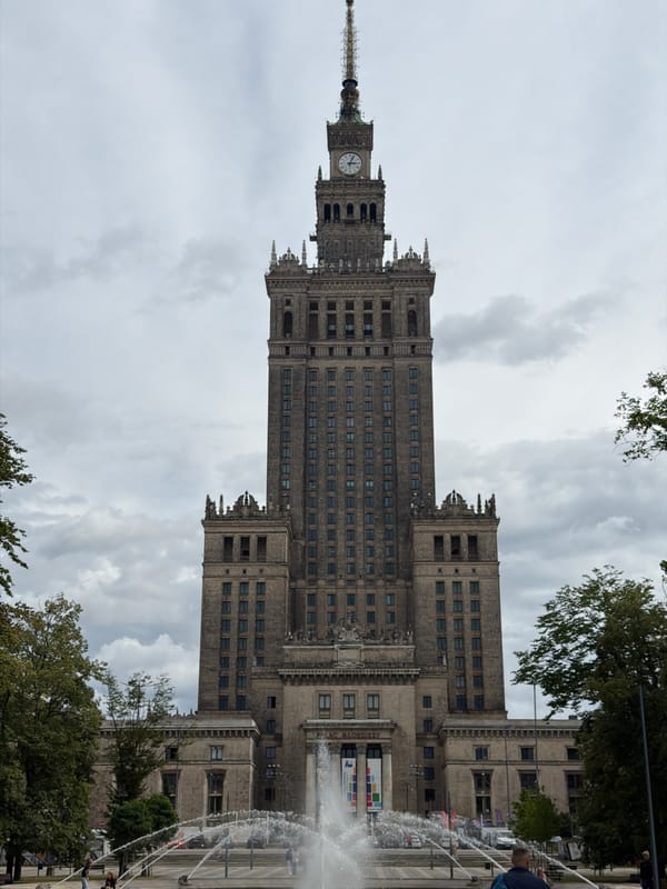 Selfie stop at Warsaw's Palace of Culture and Science