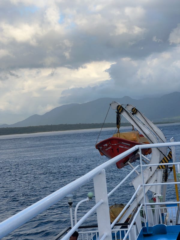 Ferry passenger spots distant island from waters near Ketapang