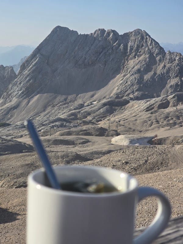 Morning at the top: Zugspitze summit infrastructure and Alpine views