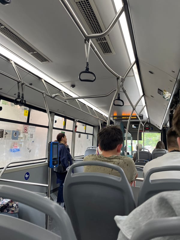 Passenger documents modern bus interior in Sofia