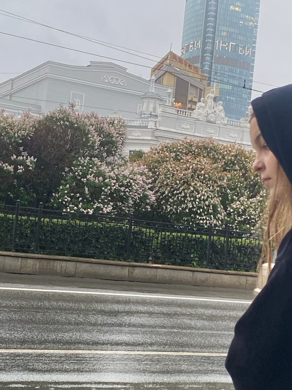 Witness captures Yekaterinburg street scenes on overcast afternoon
