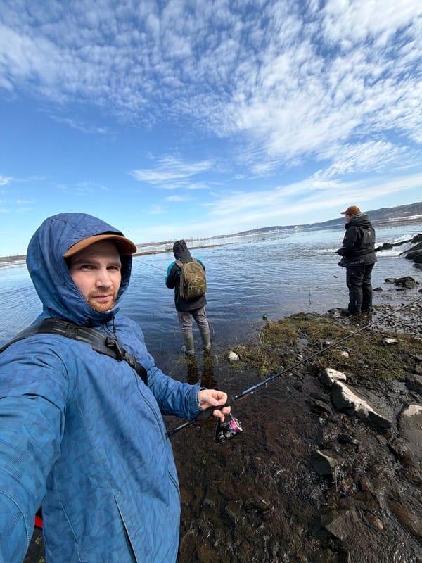 Group fishing expedition documented across frozen waterways and shorelines