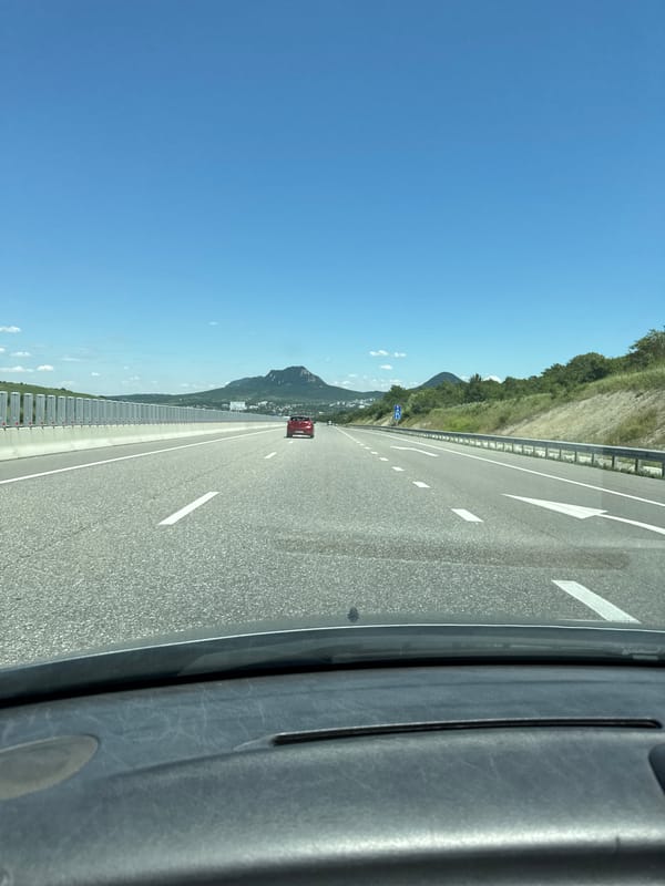 Highway drive through Zheleznovodsk, North Caucasus