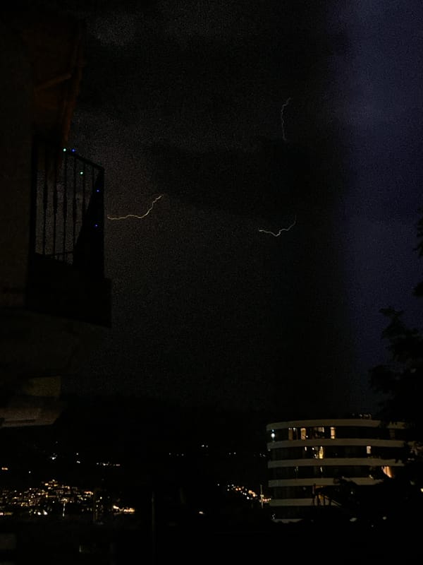 Lightning Storm Strikes Budva Montenegro Evening June 11