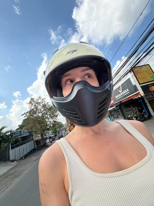 Late night motorcycle ride through Mengwi and North Kuta