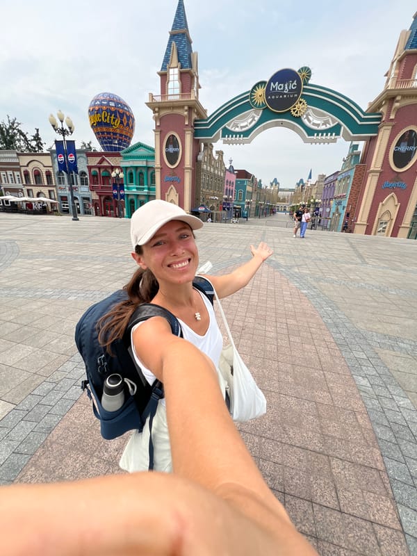 Snapshots around Magic City theme park entrance in Tashkent