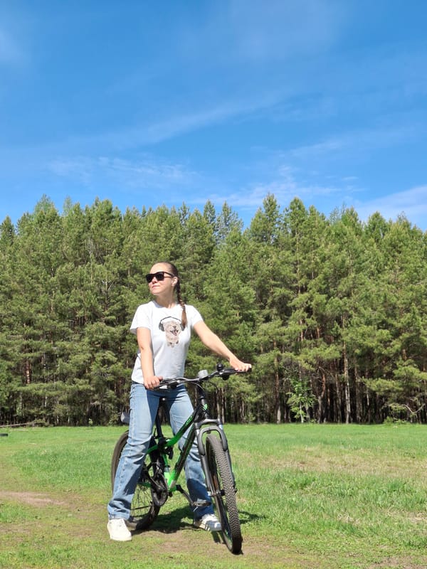 Morning bike outing captured in Chaikovsky park area