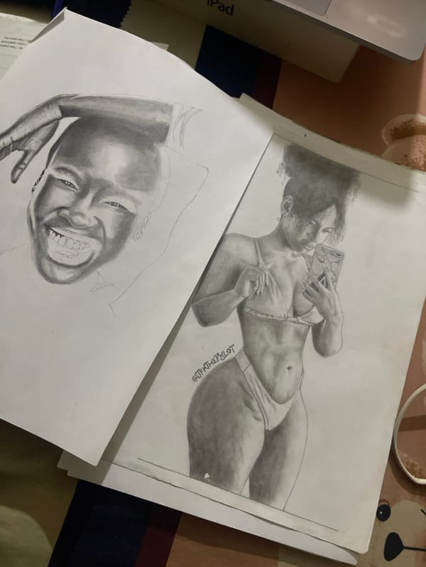 Artist sketches detailed portraits in Jos, Nigeria