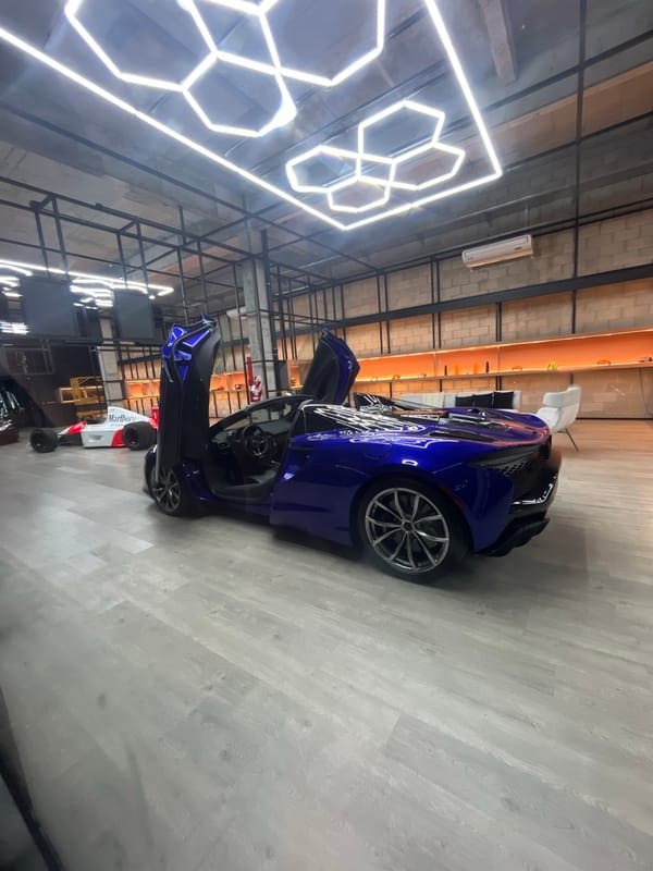 Luxury car collection displayed at Buenos Aires showroom