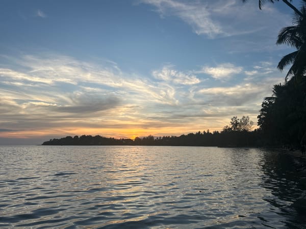 Tropical sunset captured on Koh Phangan beaches, Thailand