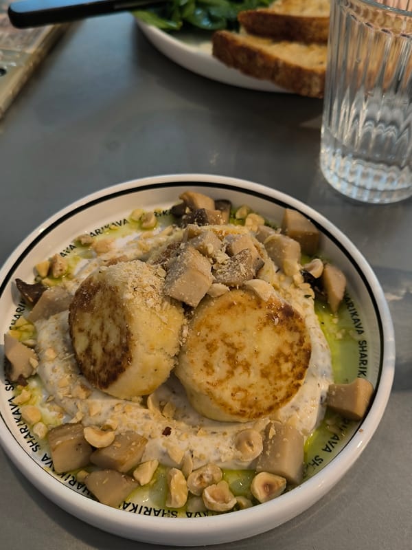 Morning café breakfast documented in Vinnytsia, Ukraine