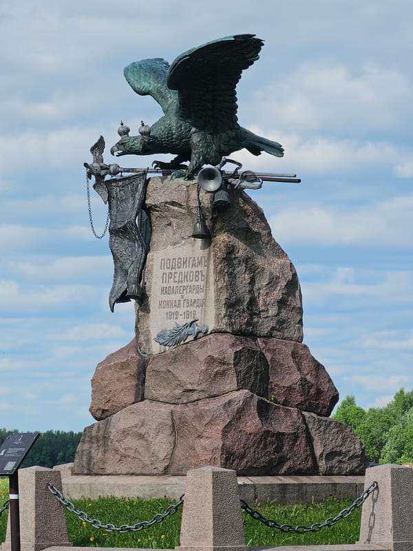 Visitor documents historical military memorials in Borodino, Russia