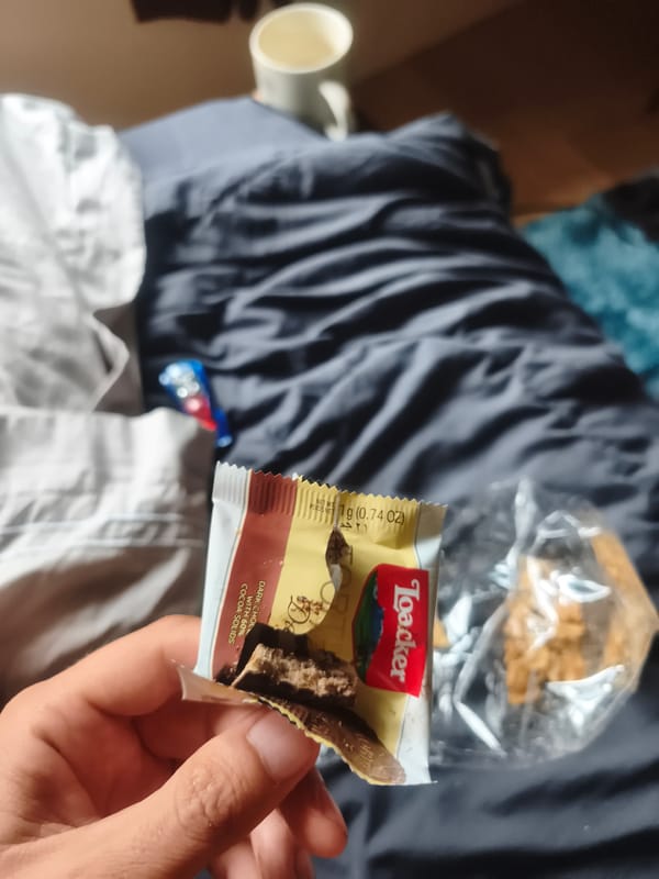 Early morning snack indulgence documented in rural Thailand