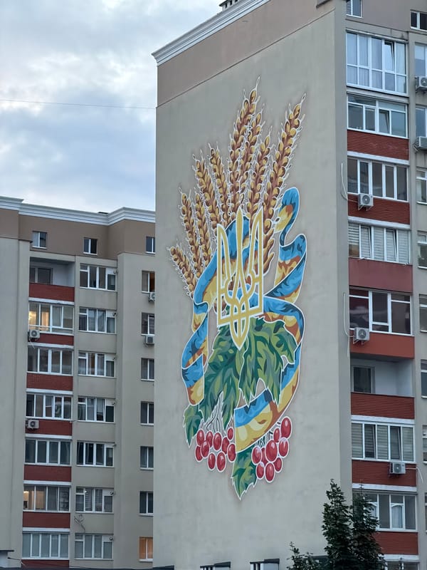 Ukrainian street art and Americana-themed bar decor in Khmelnytskyi