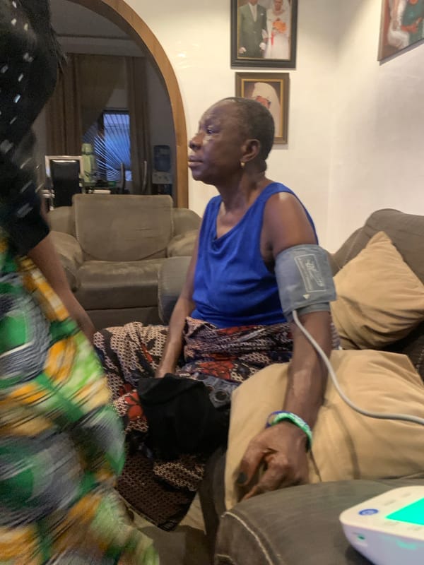 Family health check with baby in Jos home