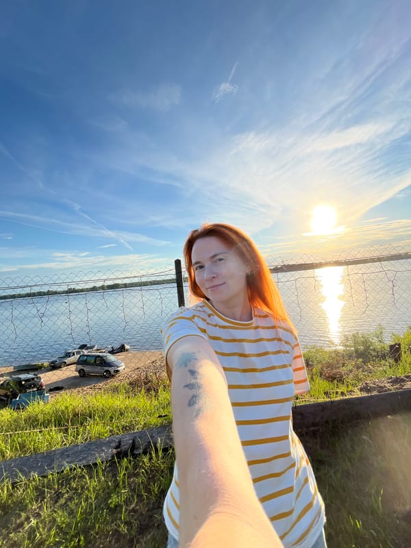 Fishing and riverside hangouts on the Kama, summer afternoon