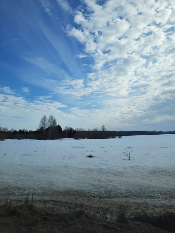 Winter landscape scenes documented in Krasnogorskoye, Russia