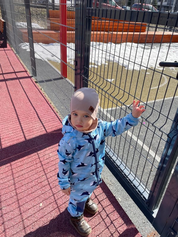 Child plays with toys at Izhevsk playground