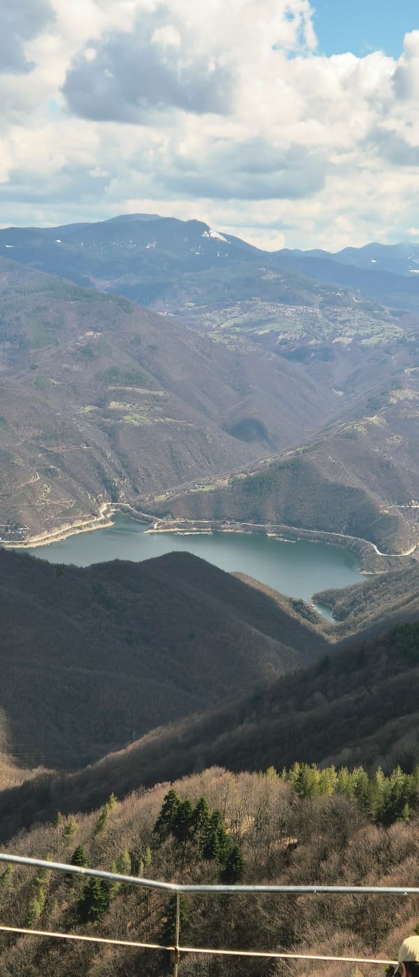 Aerial views capture Ravnogor Bulgaria's mountainous landscape from cable car