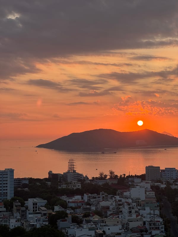 Nha Trang at golden hour, coast to rooftop