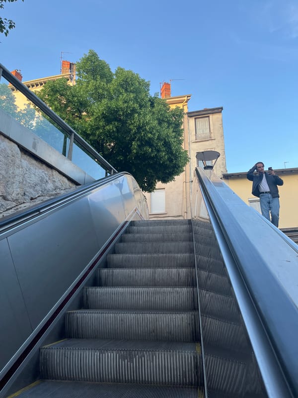 Person spotted in Lyon street scene near buildings