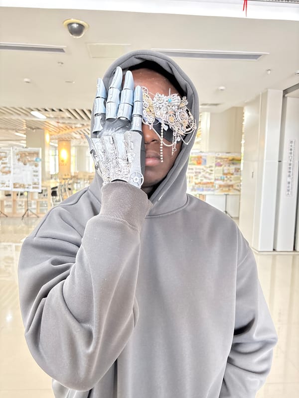 Person in metallic glove spotted near Jiangjin building