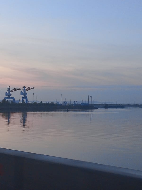 Golden hour moments captured along Chaikovsky railway and waterfront