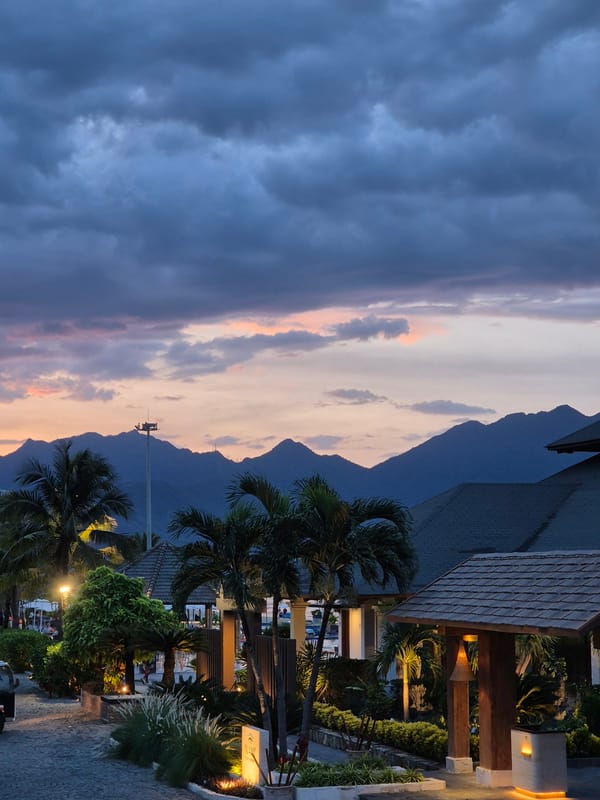 Sunset evening at a Da Nang beachfront resort
