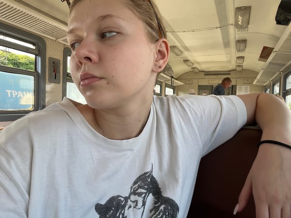 On a train through Vereshchagino on a sunny morning