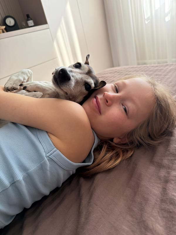 Girl and small dog observed in quiet Russian villages