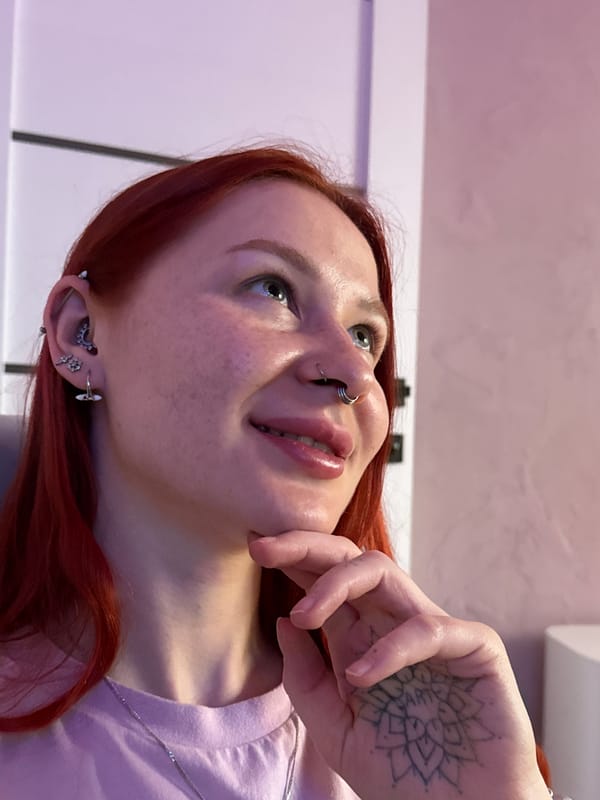 Gamer with piercings plays fantasy game in Rostov-on-Don