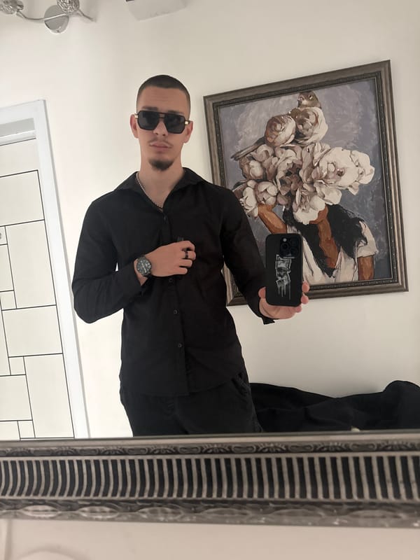 Man Takes Mirror Selfie in Pazardzhik, Bulgaria
