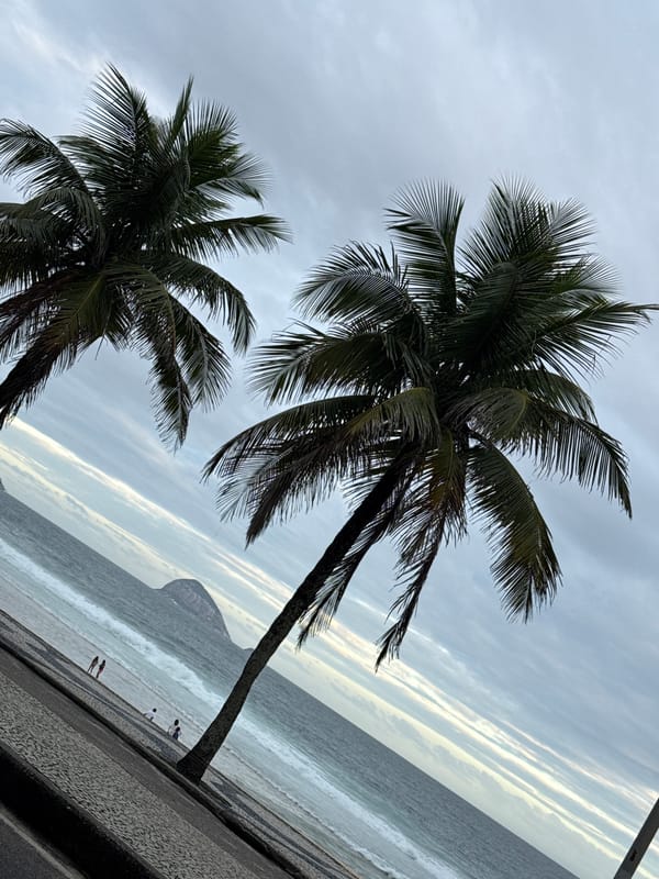 Overcast evening captured at Rio de Janeiro beach promenade