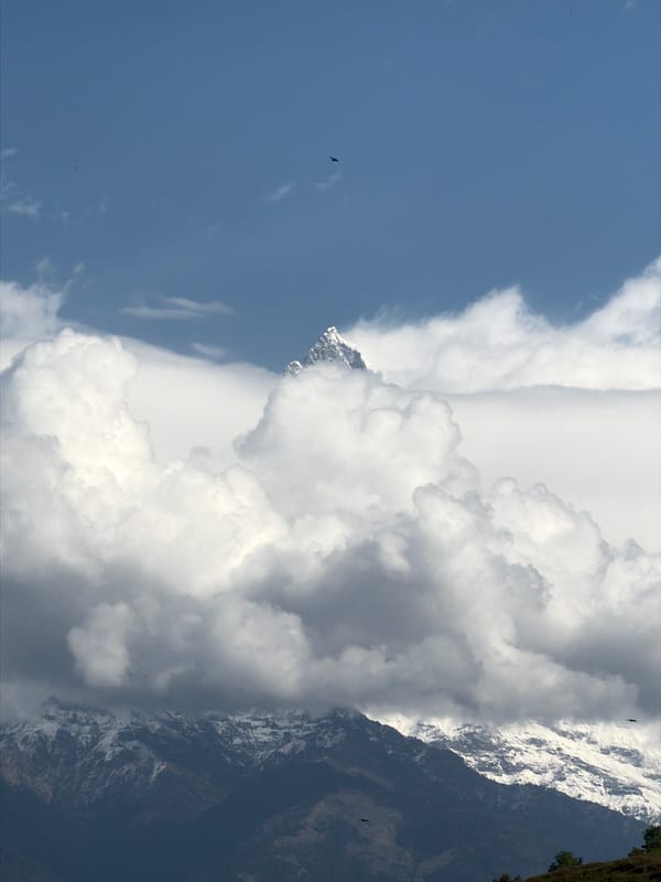 Himalayan mountain view documented from Pokhara, Nepal