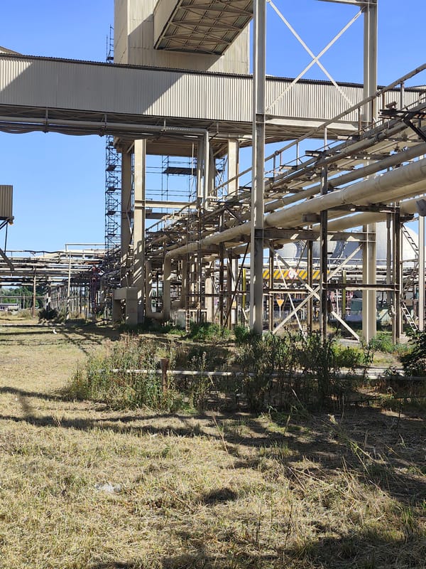 Industrial site and heavy machinery in Police, Poland