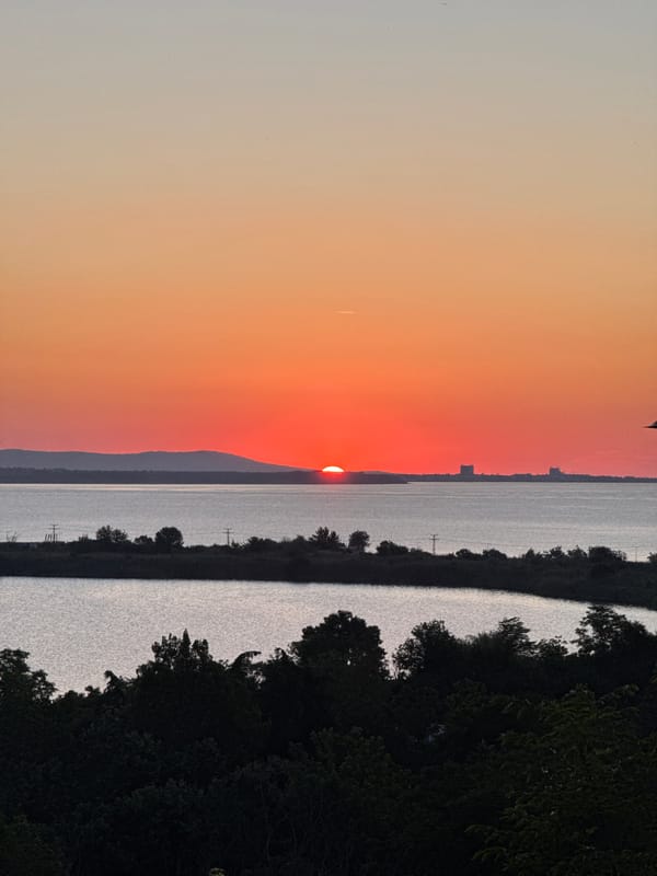 Sunset over Burgas Bay captured from multiple vantage points