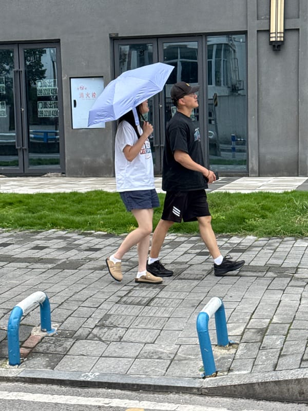 Everyday street life in Shapingba District on a June morning