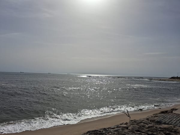 Afternoon beach scene captured at Figueira da Foz, Portugal