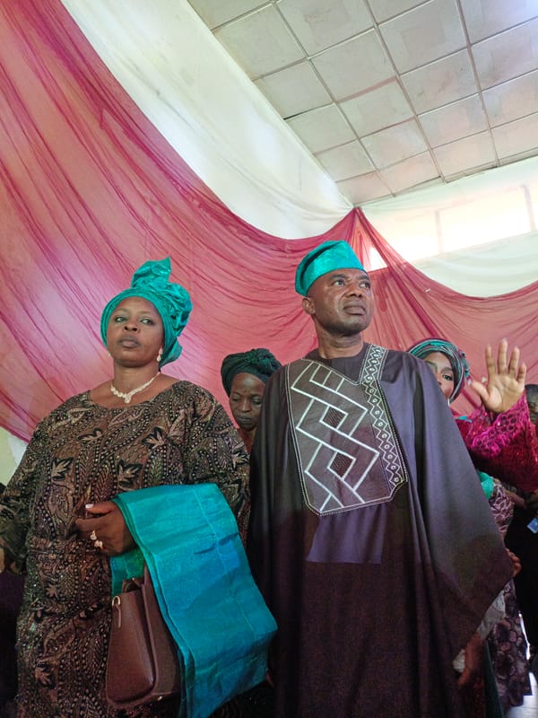 Wedding celebration in traditional attire held in Nigeria