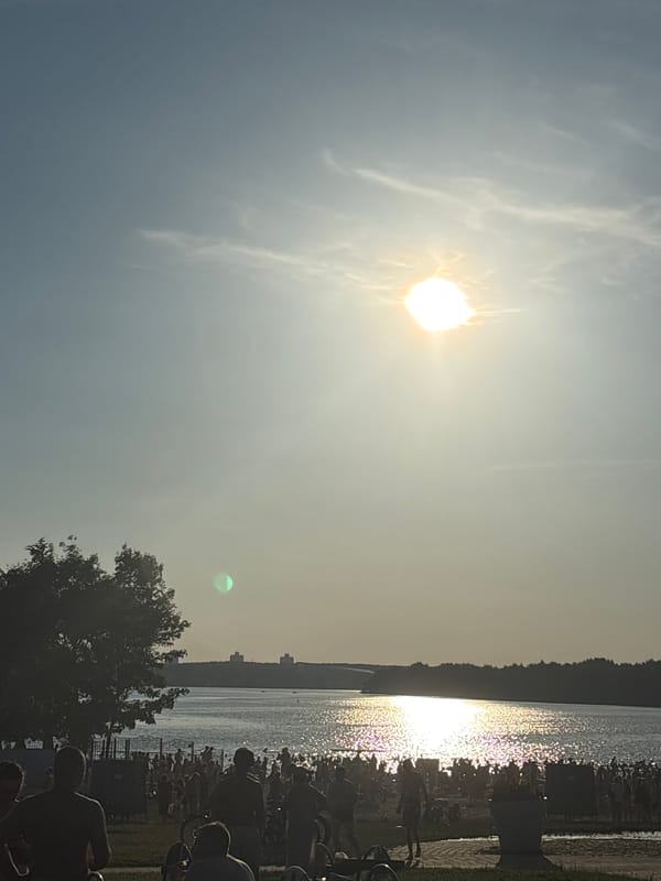 Lakeside park visit at golden hour, Orthodox church nearby