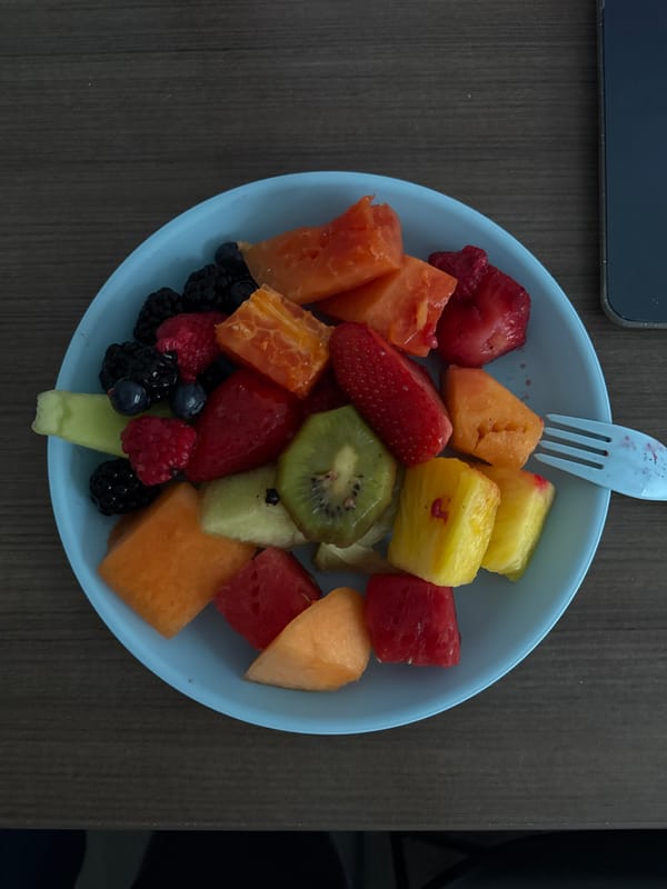 A well-stocked mixed fruit plate in Austin